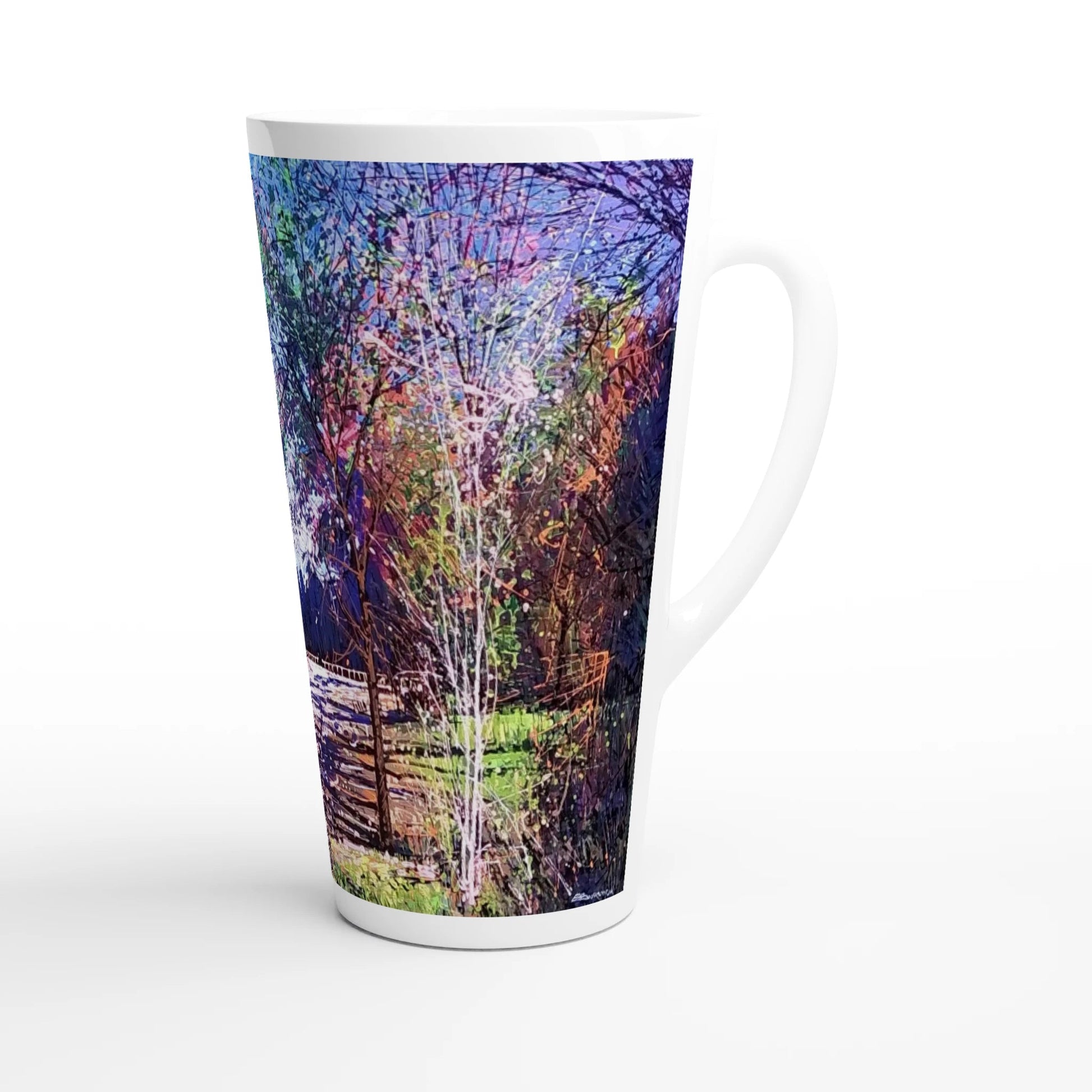 Road twist - White Latte 17oz Ceramic Mug - eduardgurevich