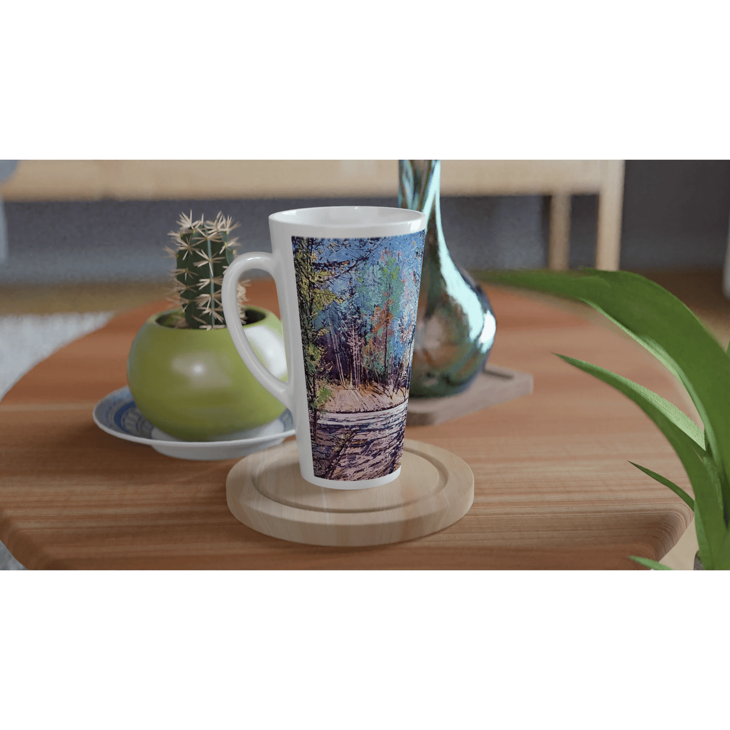 Road twist - White Latte 17oz Ceramic Mug - eduardgurevich