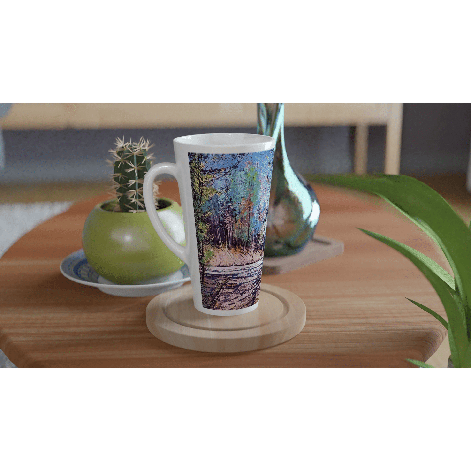 Road twist - White Latte 17oz Ceramic Mug - eduardgurevich