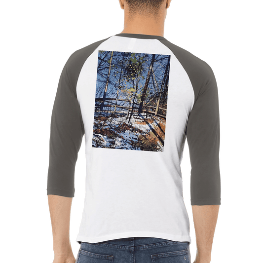 Roadside assistance - Unisex 3/4 sleeve Raglan T-shirt - eduardgurevich S White and Asphalt