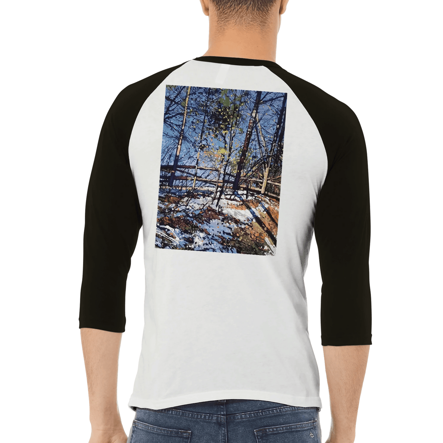 Roadside assistance - Unisex 3/4 sleeve Raglan T-shirt - eduardgurevich XL White and Black