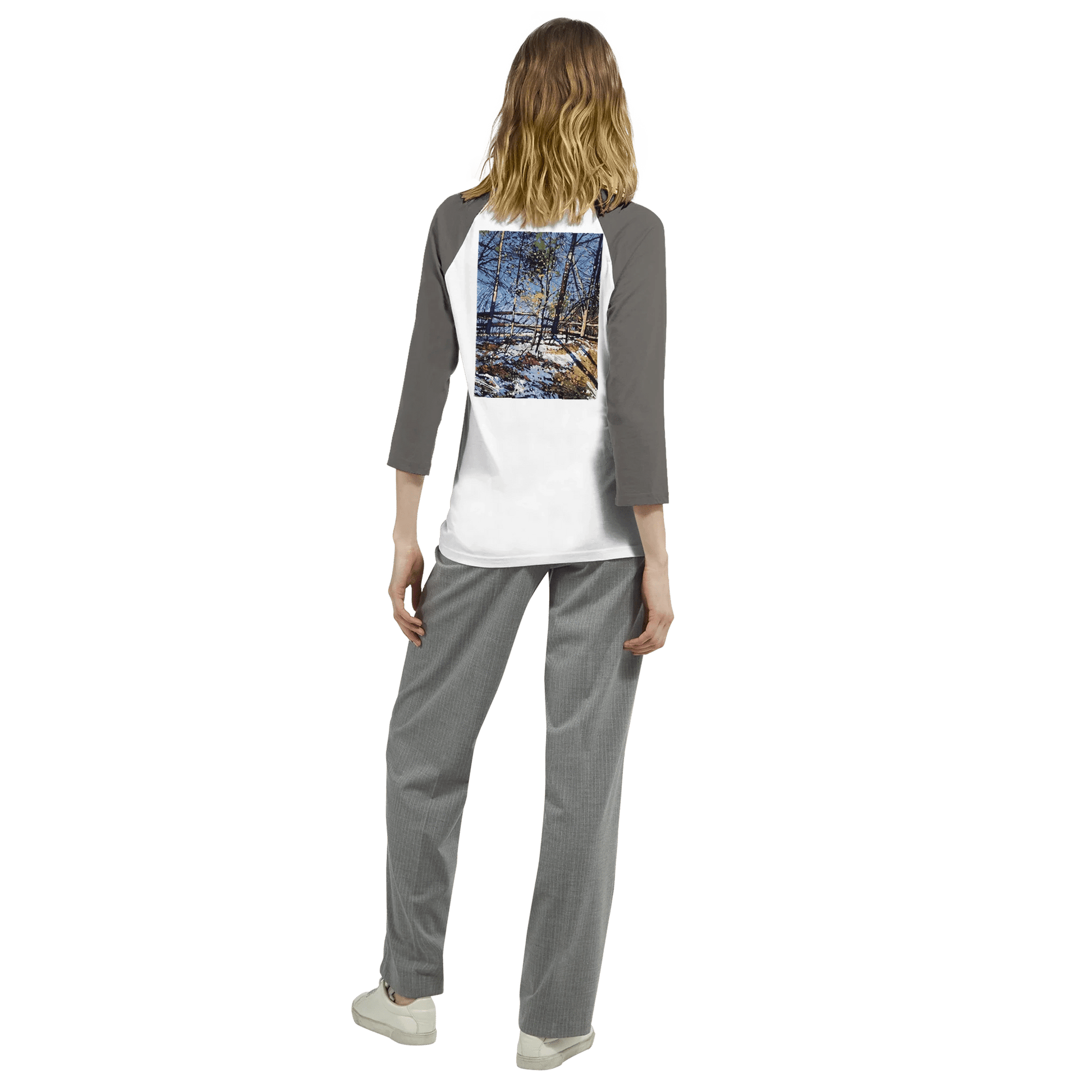 Roadside assistance - Unisex 3/4 sleeve Raglan T-shirt - eduardgurevich XL White and Black