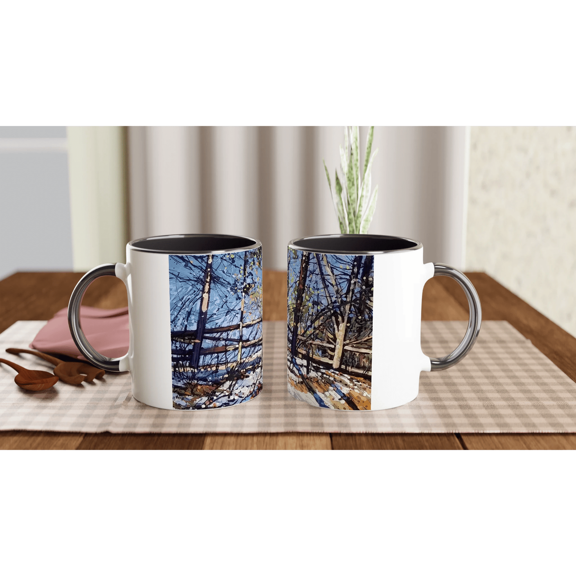 Roadside assistance - White 11oz Ceramic Mug with Color Inside - eduardgurevich
