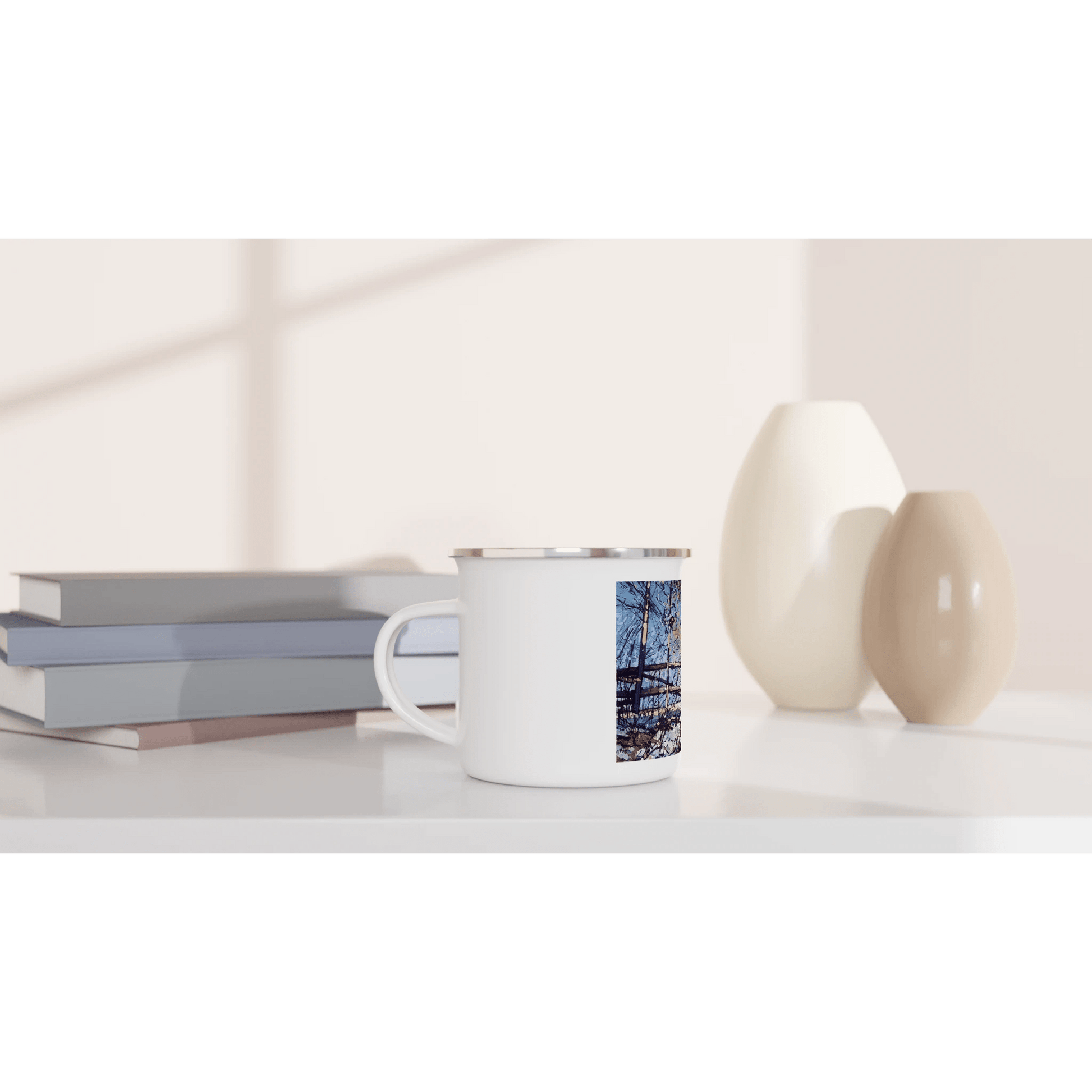 Roadside assistance - White 12oz Enamel Mug - eduardgurevich