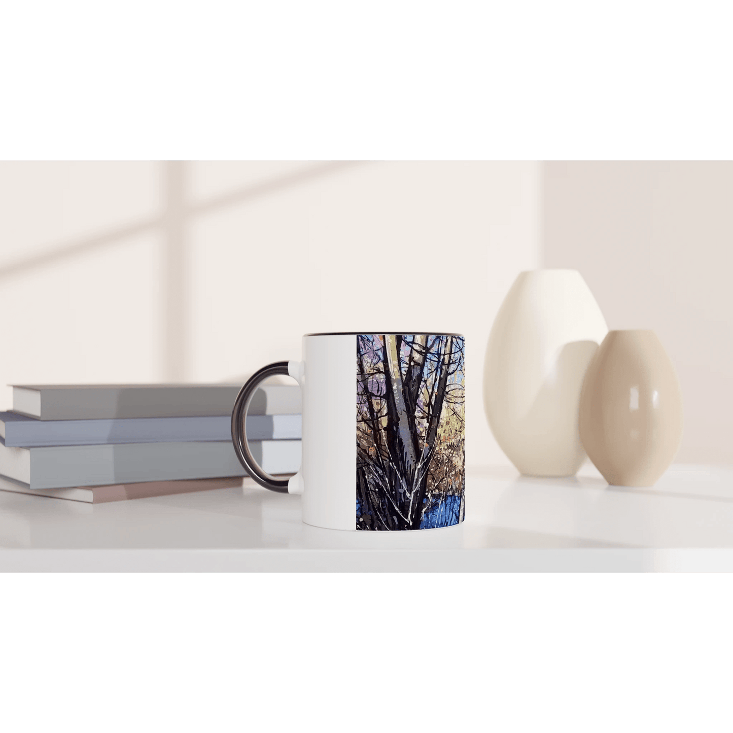 Rumors - White 11oz Ceramic Mug with Color Inside - eduardgurevich