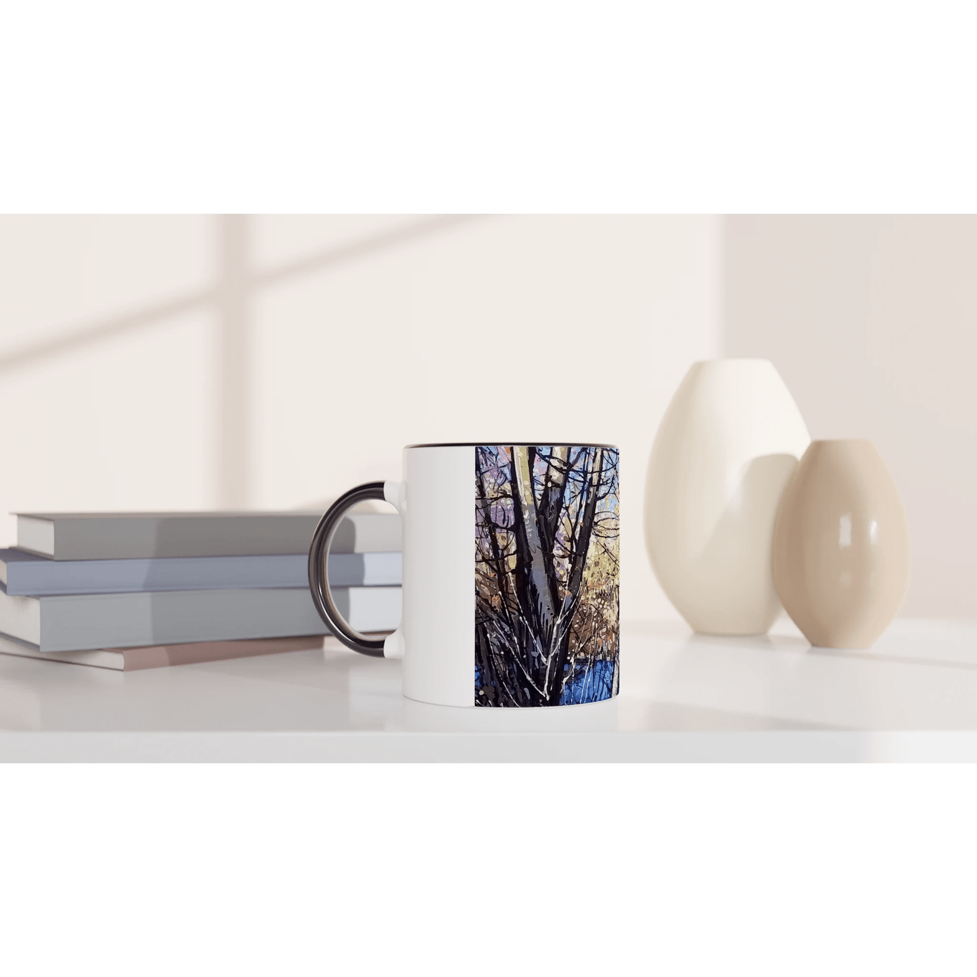 Rumors - White 11oz Ceramic Mug with Color Inside - eduardgurevich