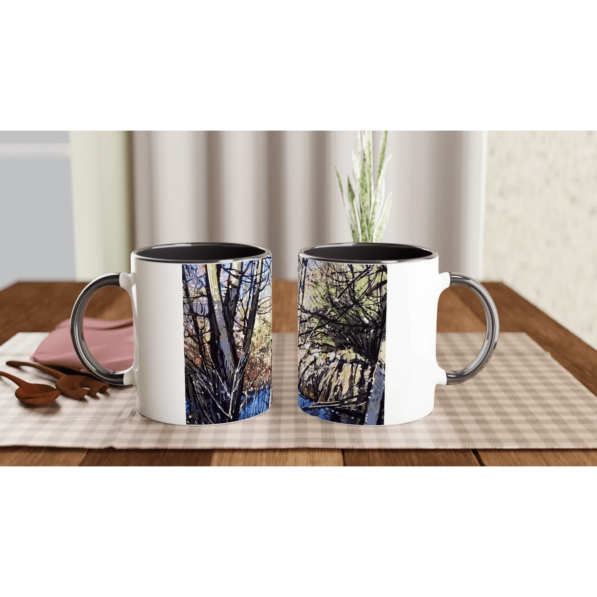 Rumors - White 11oz Ceramic Mug with Color Inside - eduardgurevich
