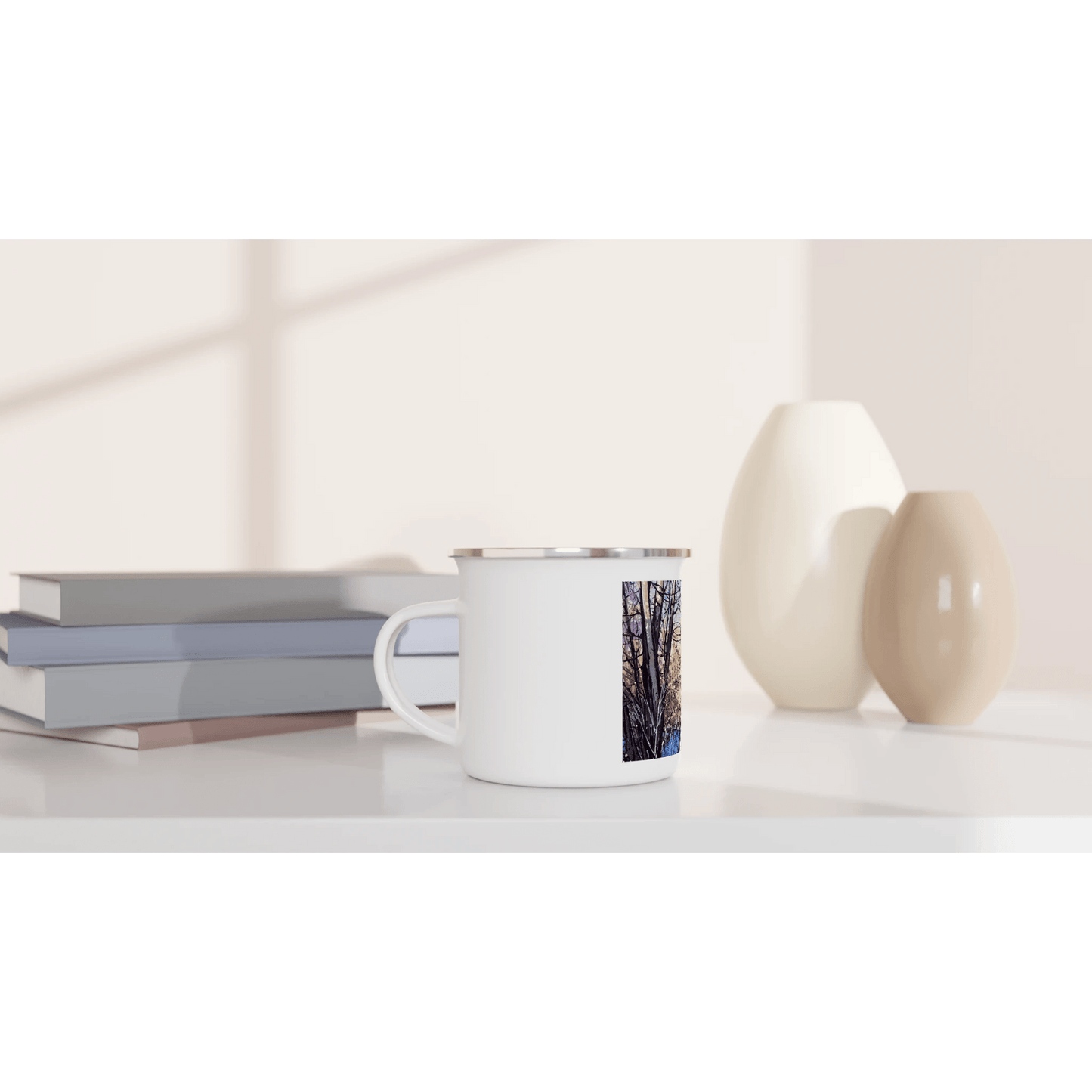 Rumors - White 12oz Enamel Mug - eduardgurevich