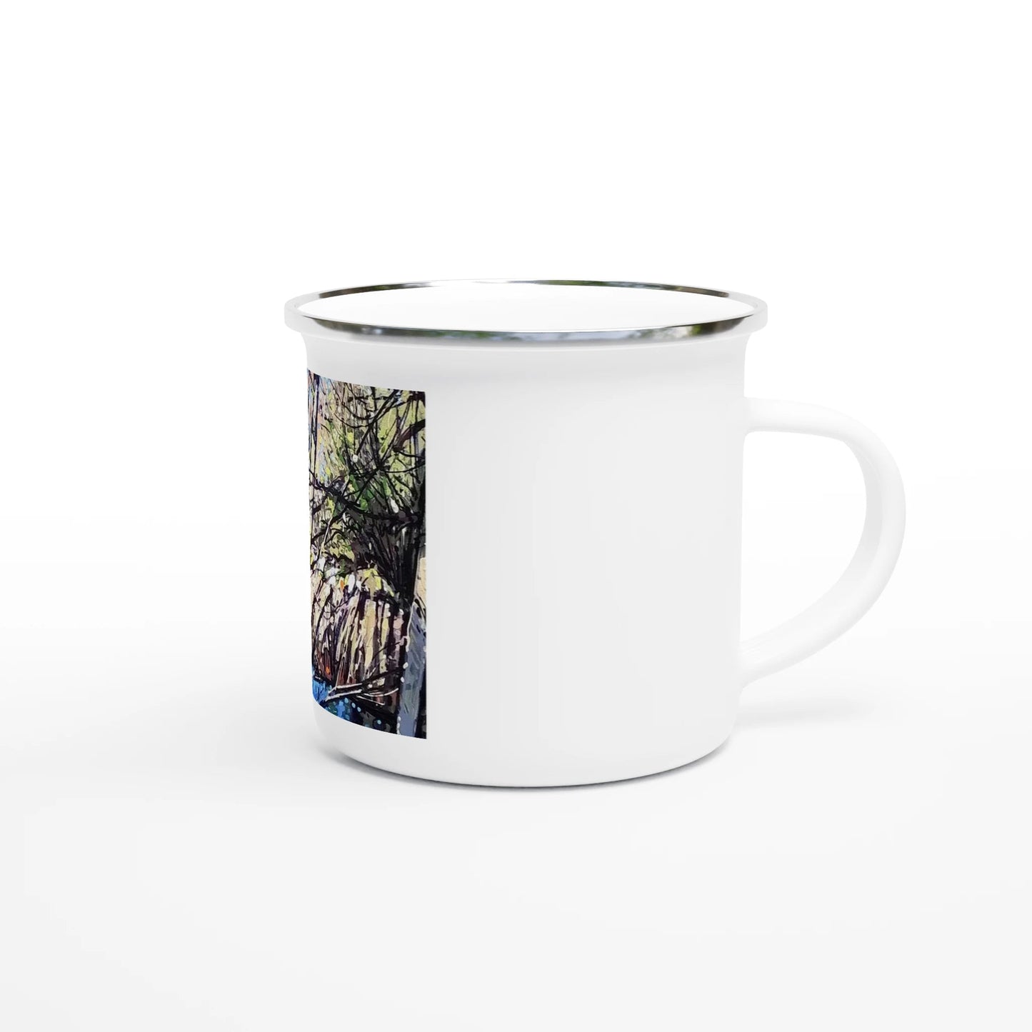 Rumors - White 12oz Enamel Mug - eduardgurevich