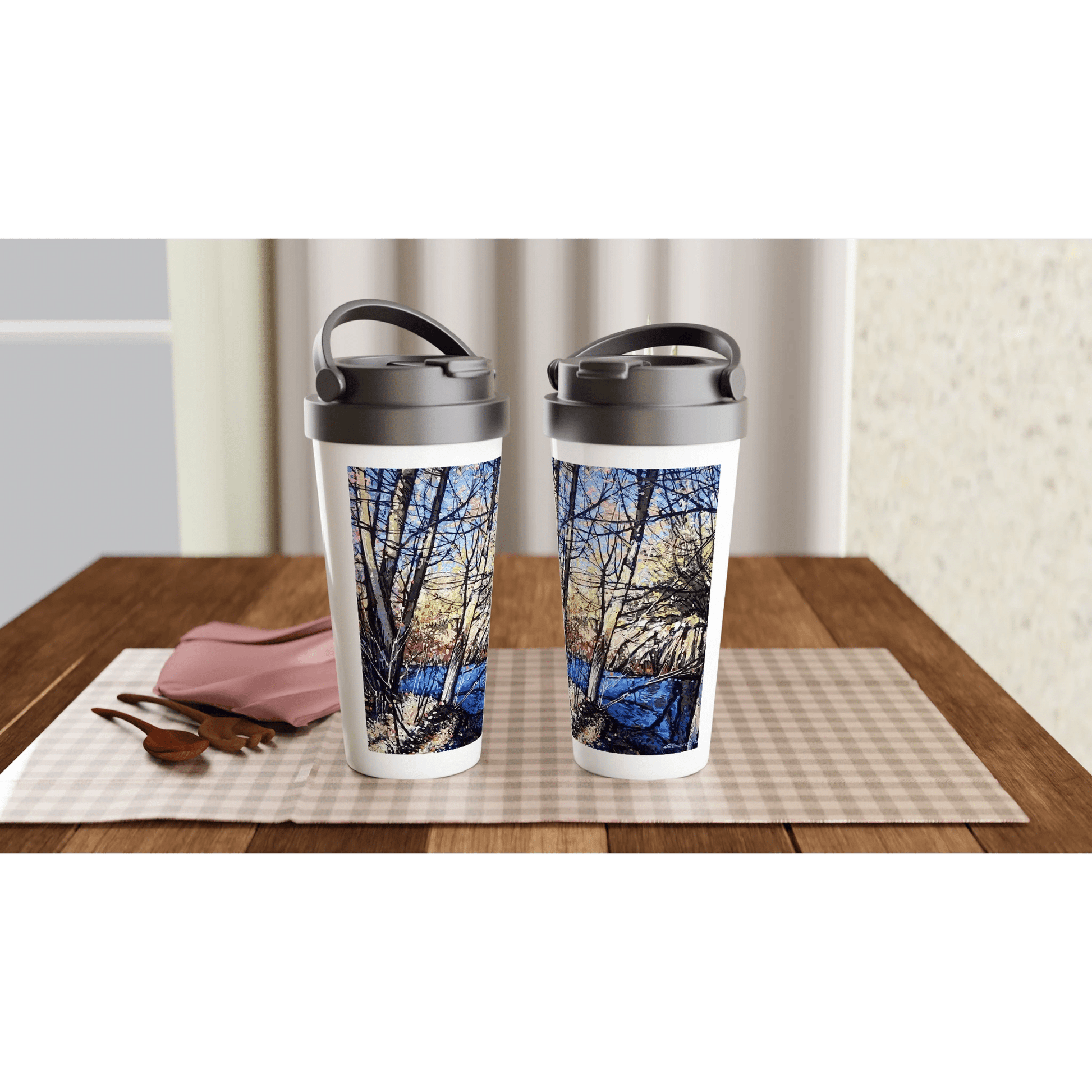 Rumors - White 15oz Stainless Steel Travel Mug - eduardgurevich