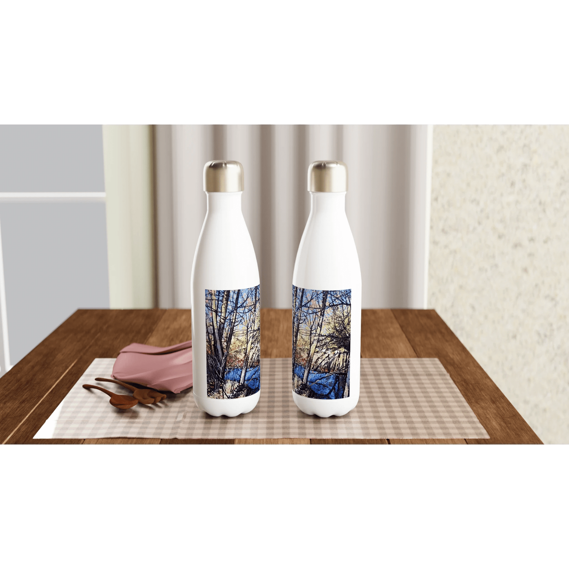 Rumors - White 17oz Stainless Steel Water Bottle - eduardgurevich