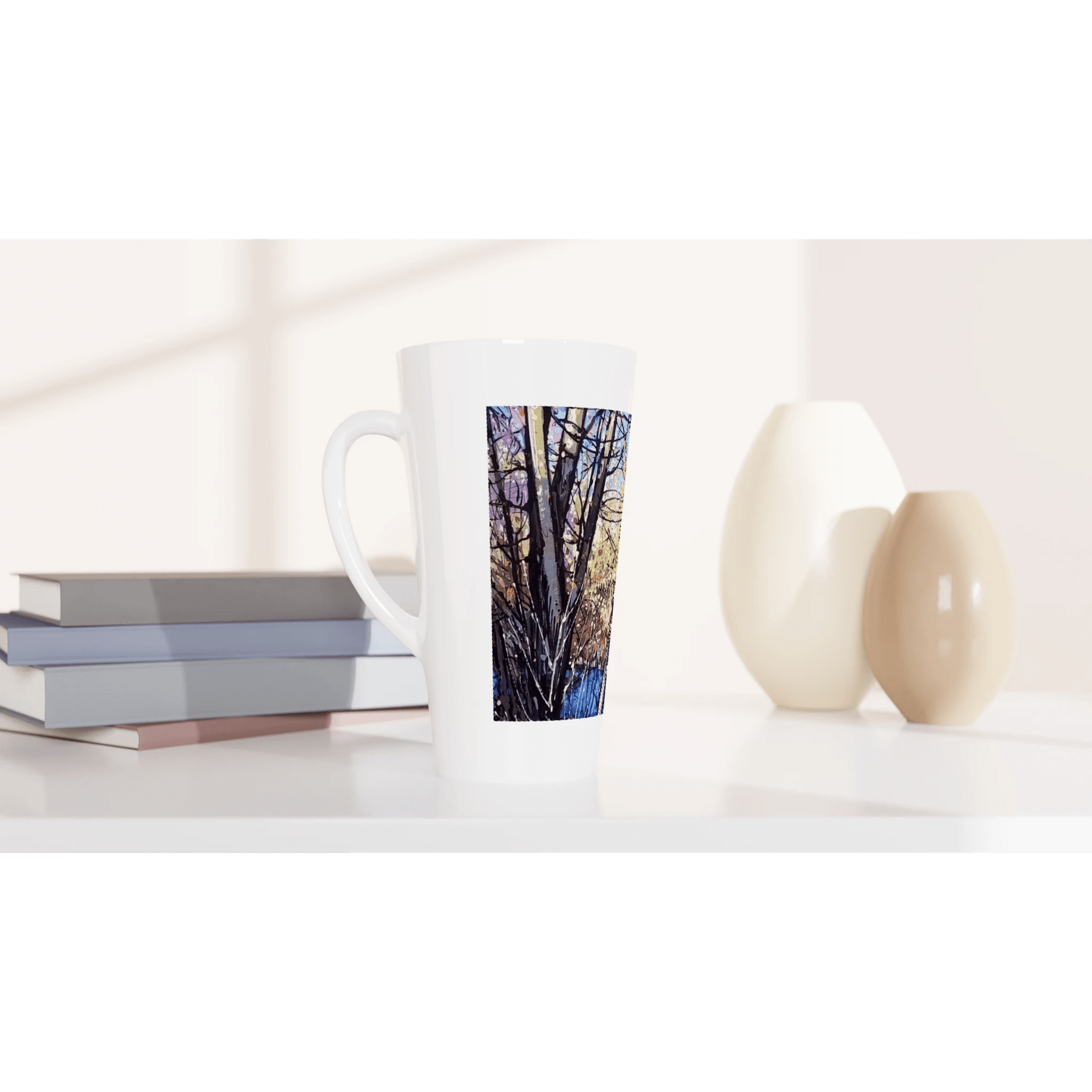 Rumors - White Latte 17oz Ceramic Mug - eduardgurevich