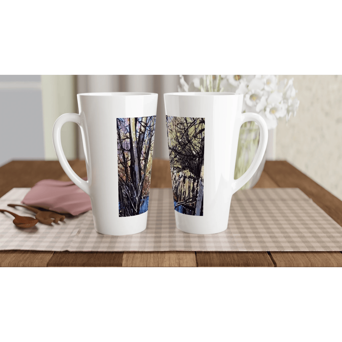 Rumors - White Latte 17oz Ceramic Mug - eduardgurevich