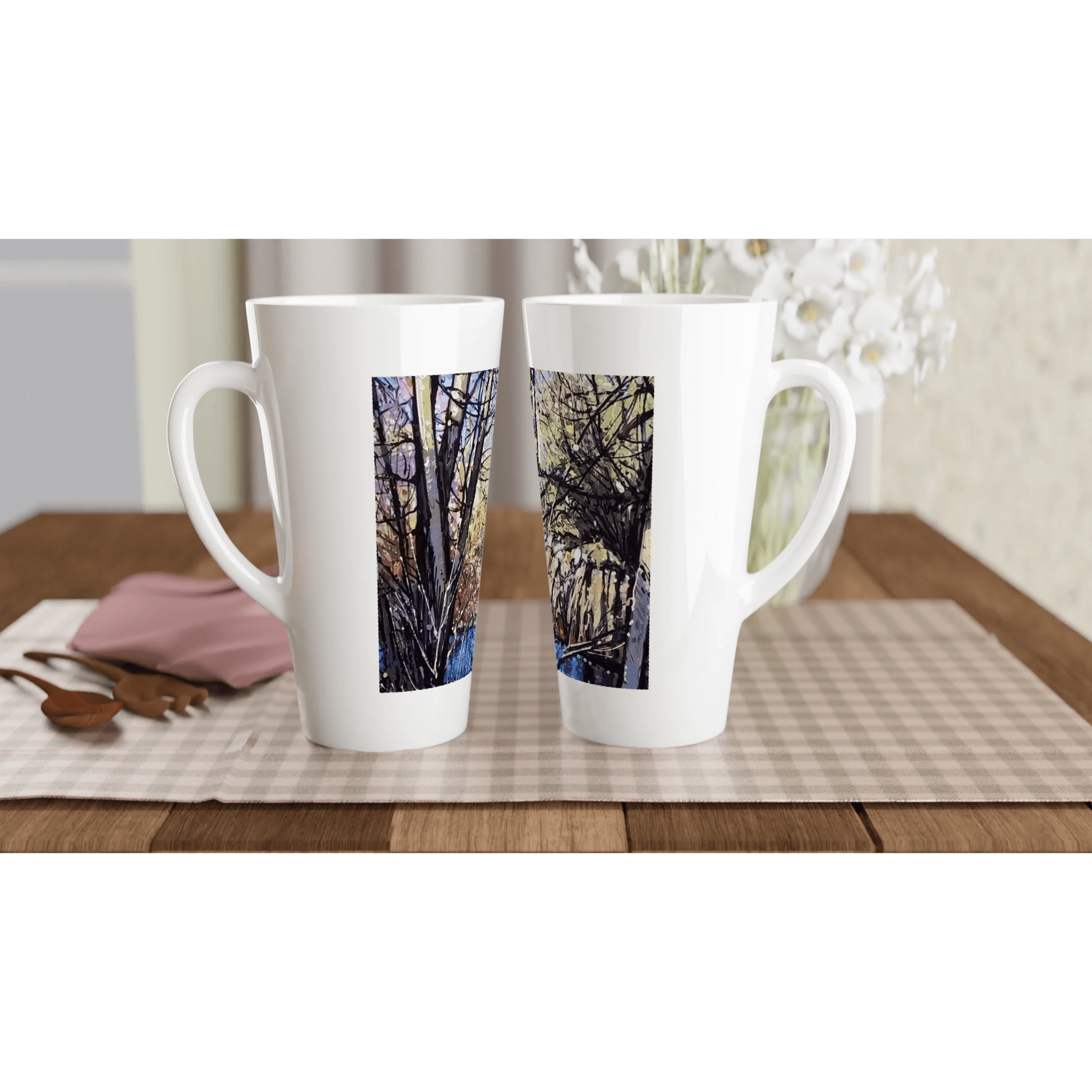 Rumors - White Latte 17oz Ceramic Mug - eduardgurevich