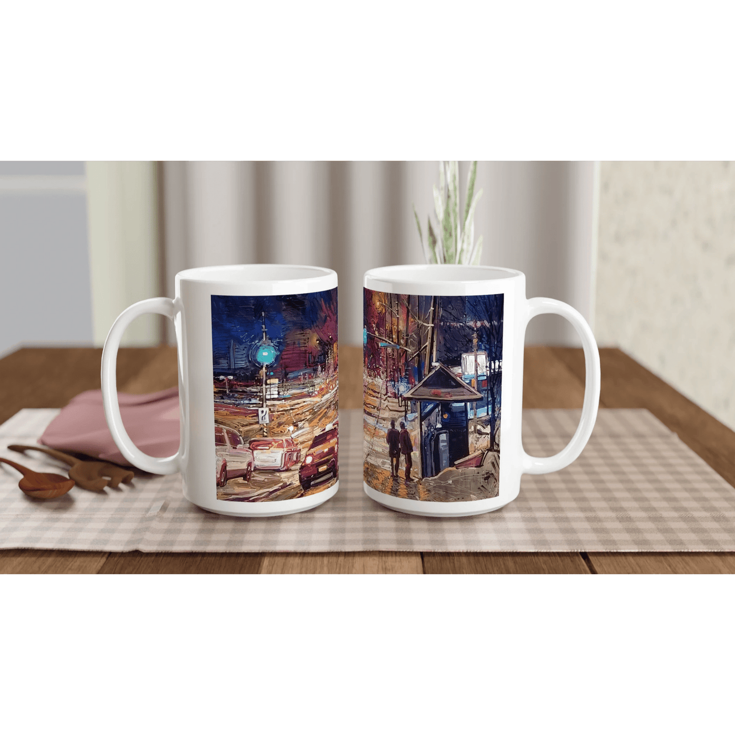 Saturday night - White 15oz Ceramic Mug - eduardgurevich
