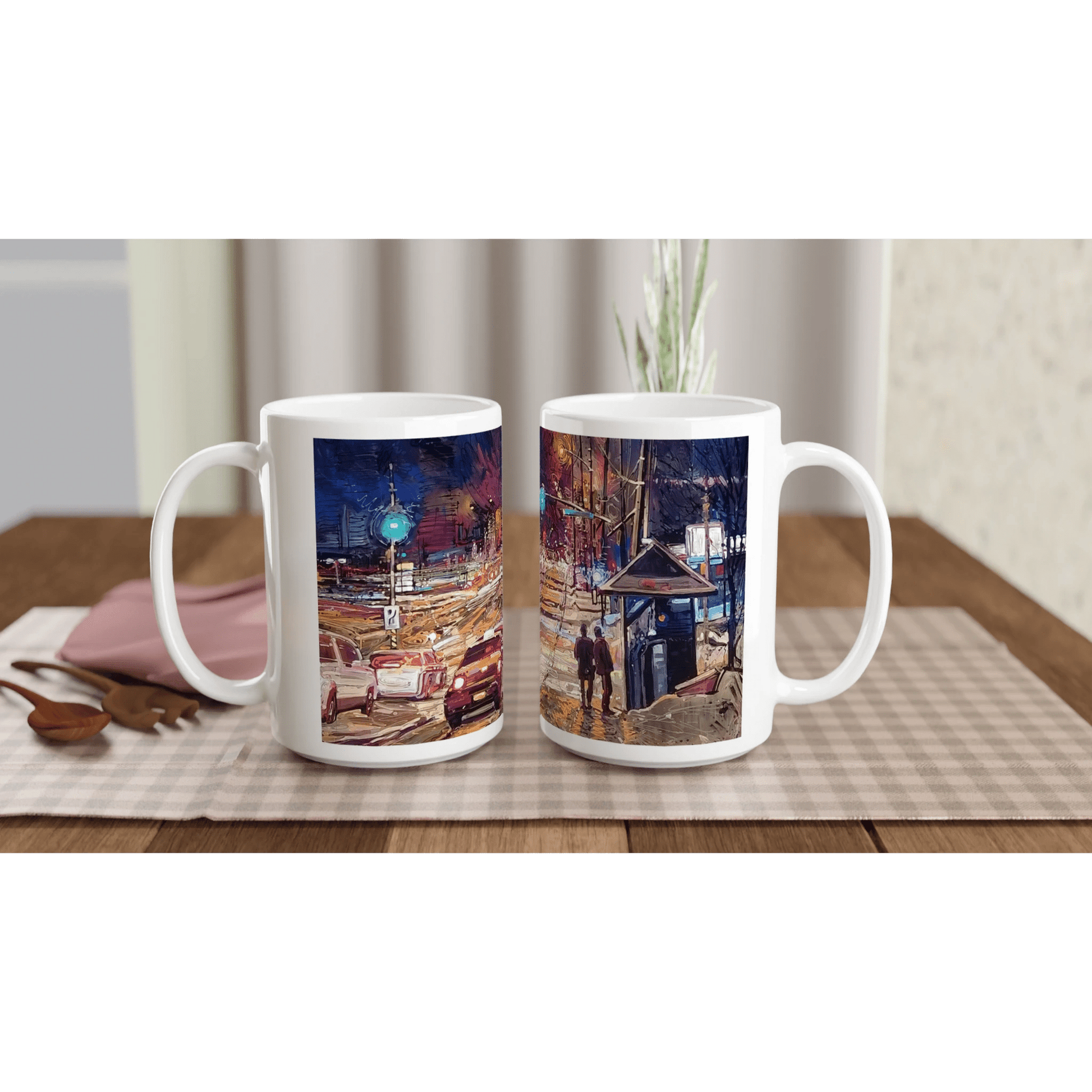 Saturday night - White 15oz Ceramic Mug - eduardgurevich