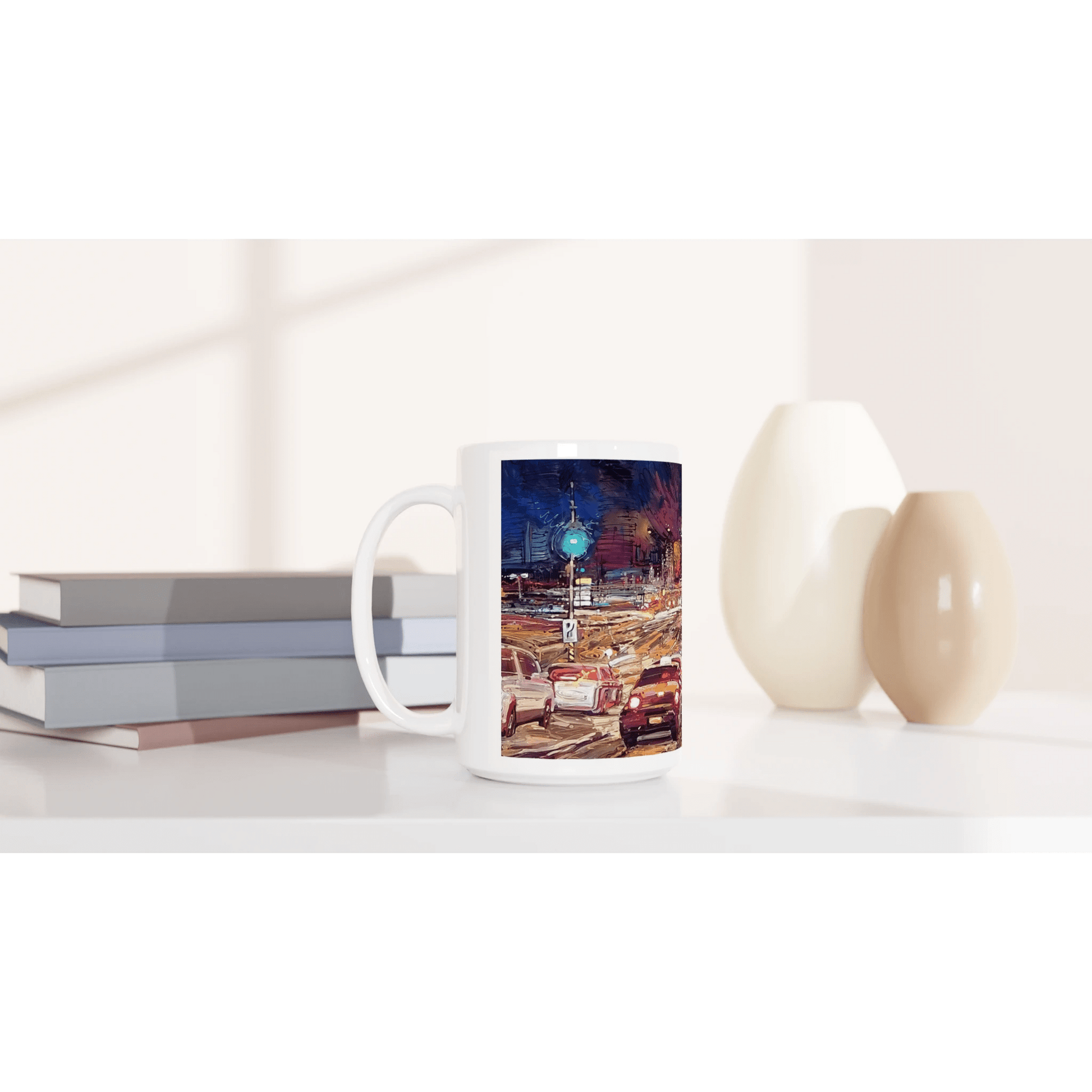 Saturday night - White 15oz Ceramic Mug - eduardgurevich