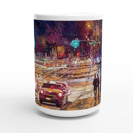 Saturday night - White 15oz Ceramic Mug - eduardgurevich