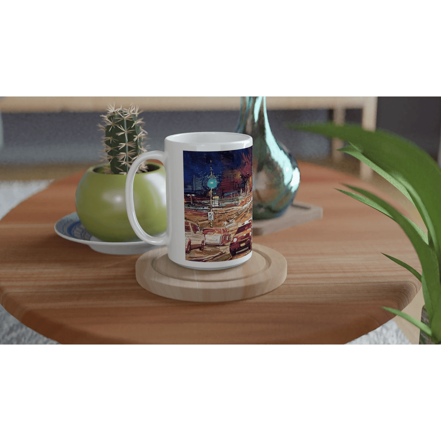 Saturday night - White 15oz Ceramic Mug - eduardgurevich
