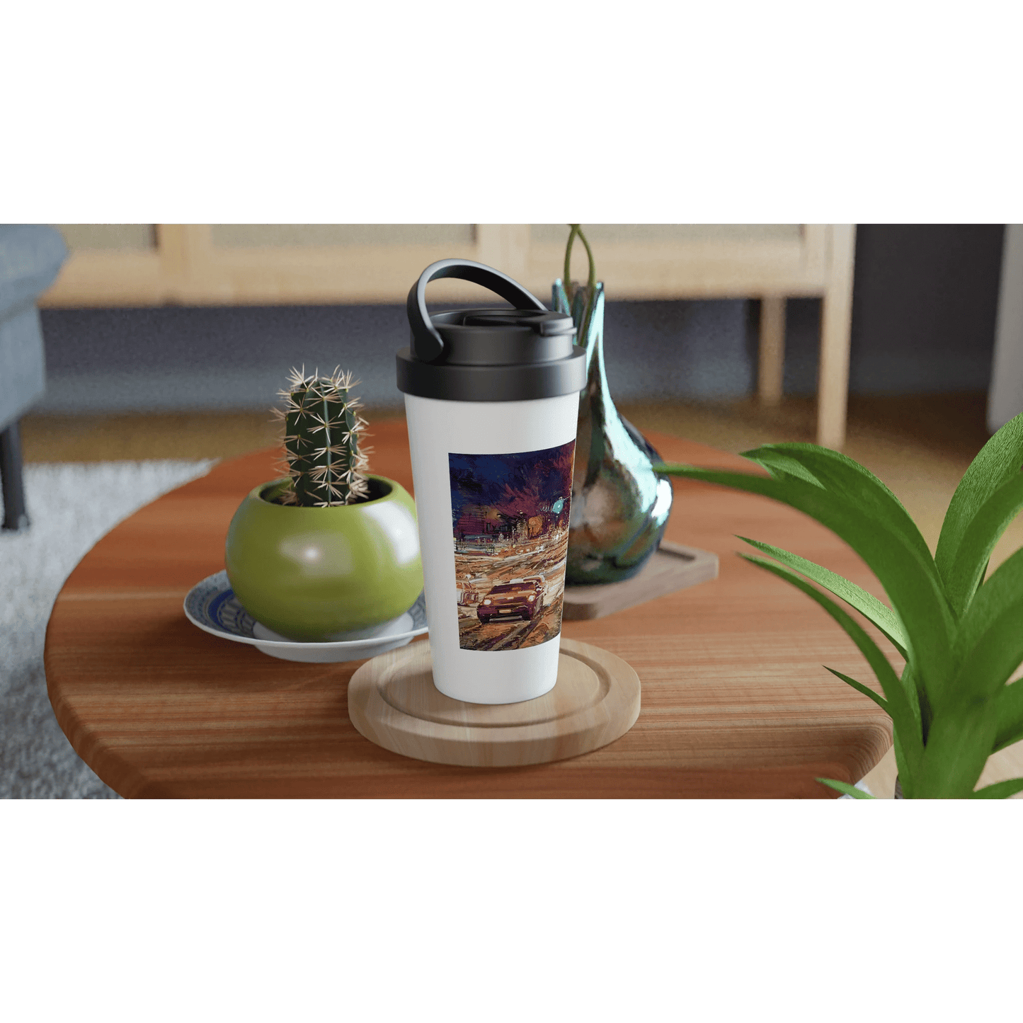 Saturday night - White 15oz Stainless Steel Travel Mug - eduardgurevich