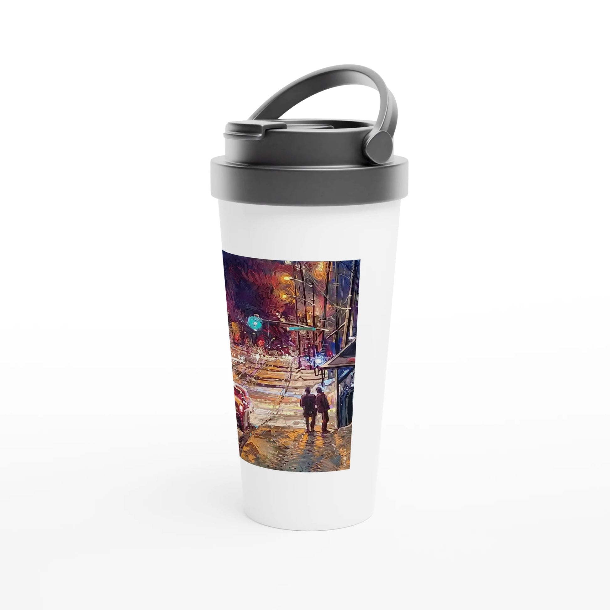 Saturday night - White 15oz Stainless Steel Travel Mug - eduardgurevich