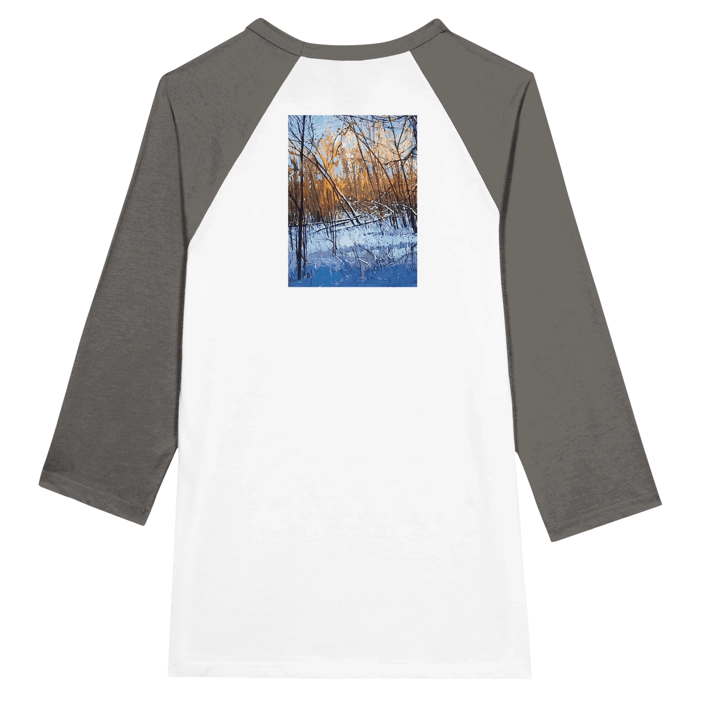 Scary forecas - Unisex 3/4 sleeve Raglan T-shirt - eduardgurevich S White and Asphalt
