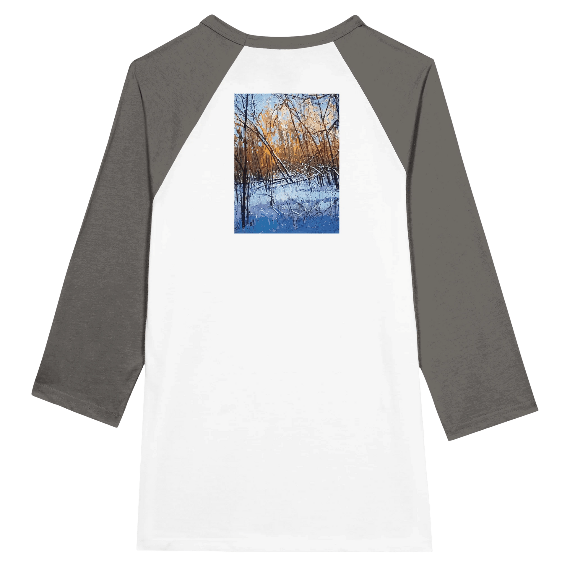 Scary forecas - Unisex 3/4 sleeve Raglan T-shirt - eduardgurevich S White and Asphalt