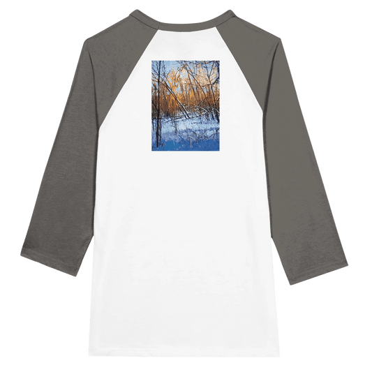 Scary forecas - Unisex 3/4 sleeve Raglan T-shirt - eduardgurevich S White and Asphalt