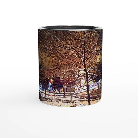 Still awake - White 11oz Ceramic Mug with Color Inside - eduardgurevich