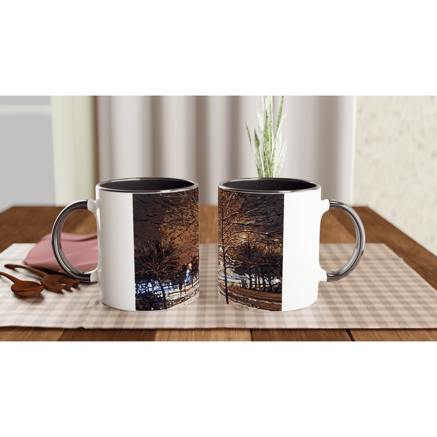 Still awake - White 11oz Ceramic Mug with Color Inside - eduardgurevich