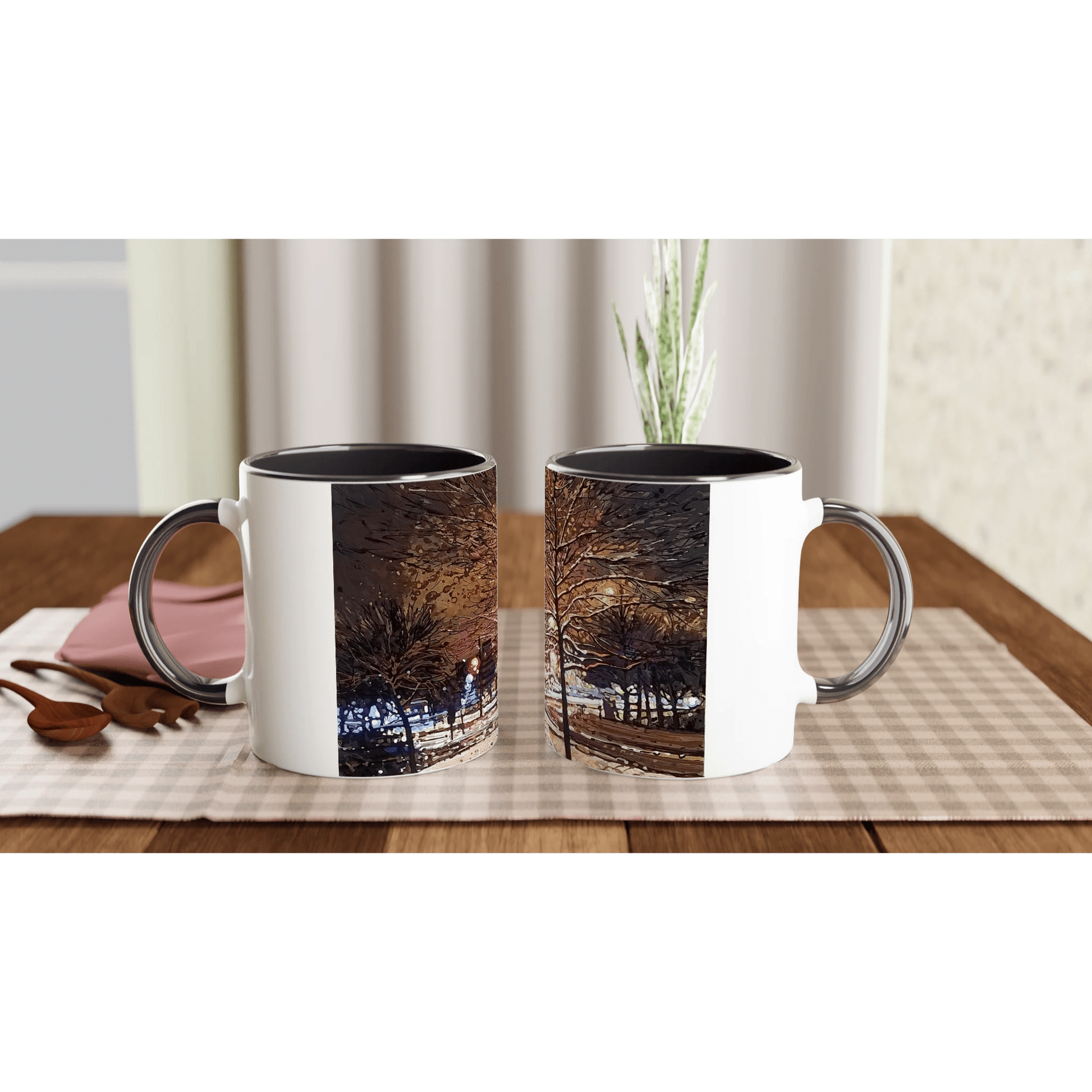 Still awake - White 11oz Ceramic Mug with Color Inside - eduardgurevich