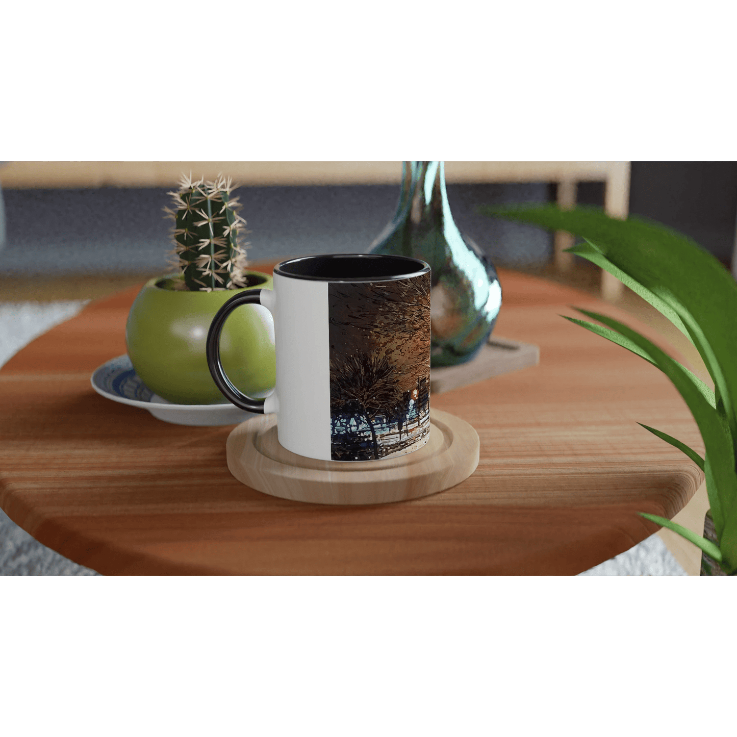 Still awake - White 11oz Ceramic Mug with Color Inside - eduardgurevich