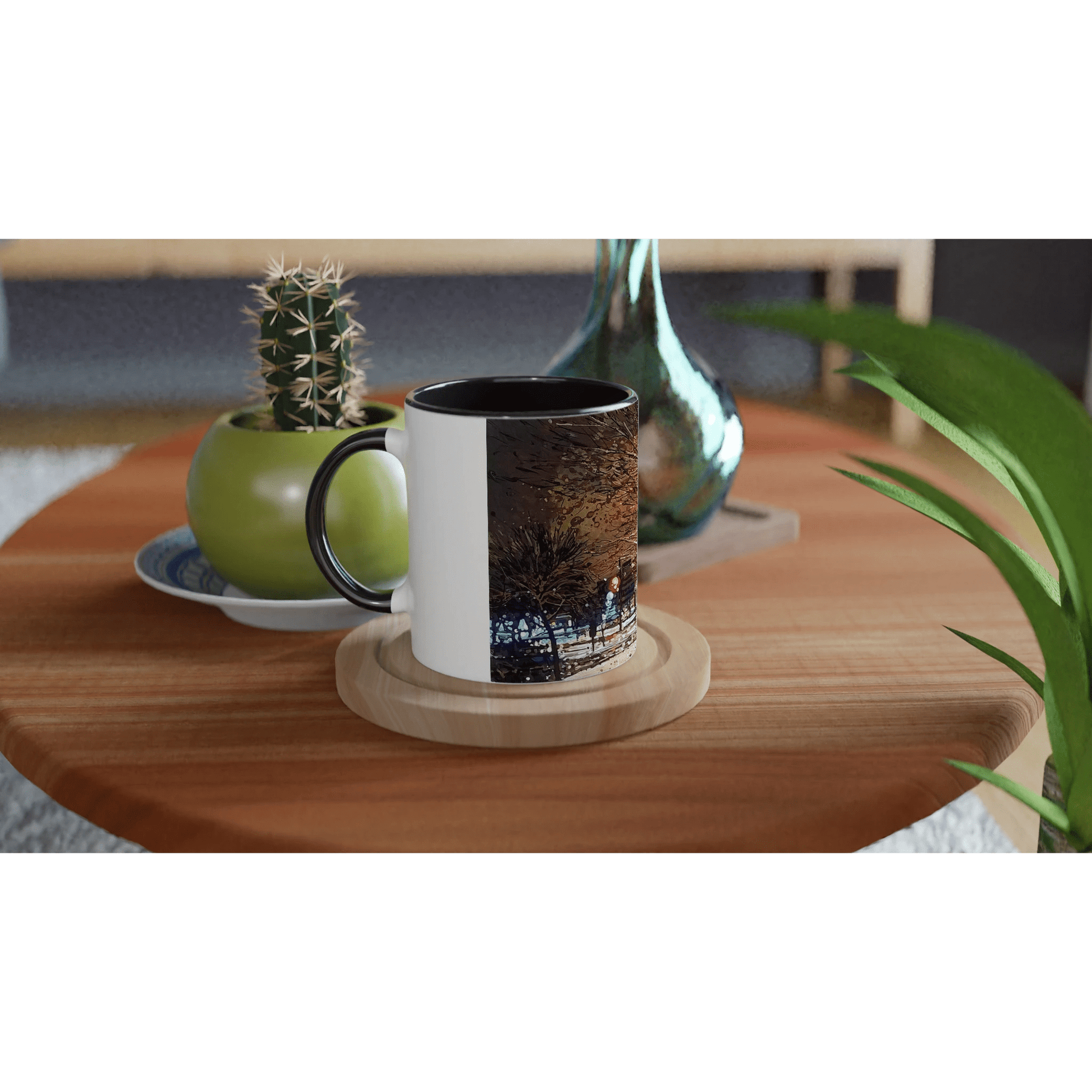 Still awake - White 11oz Ceramic Mug with Color Inside - eduardgurevich