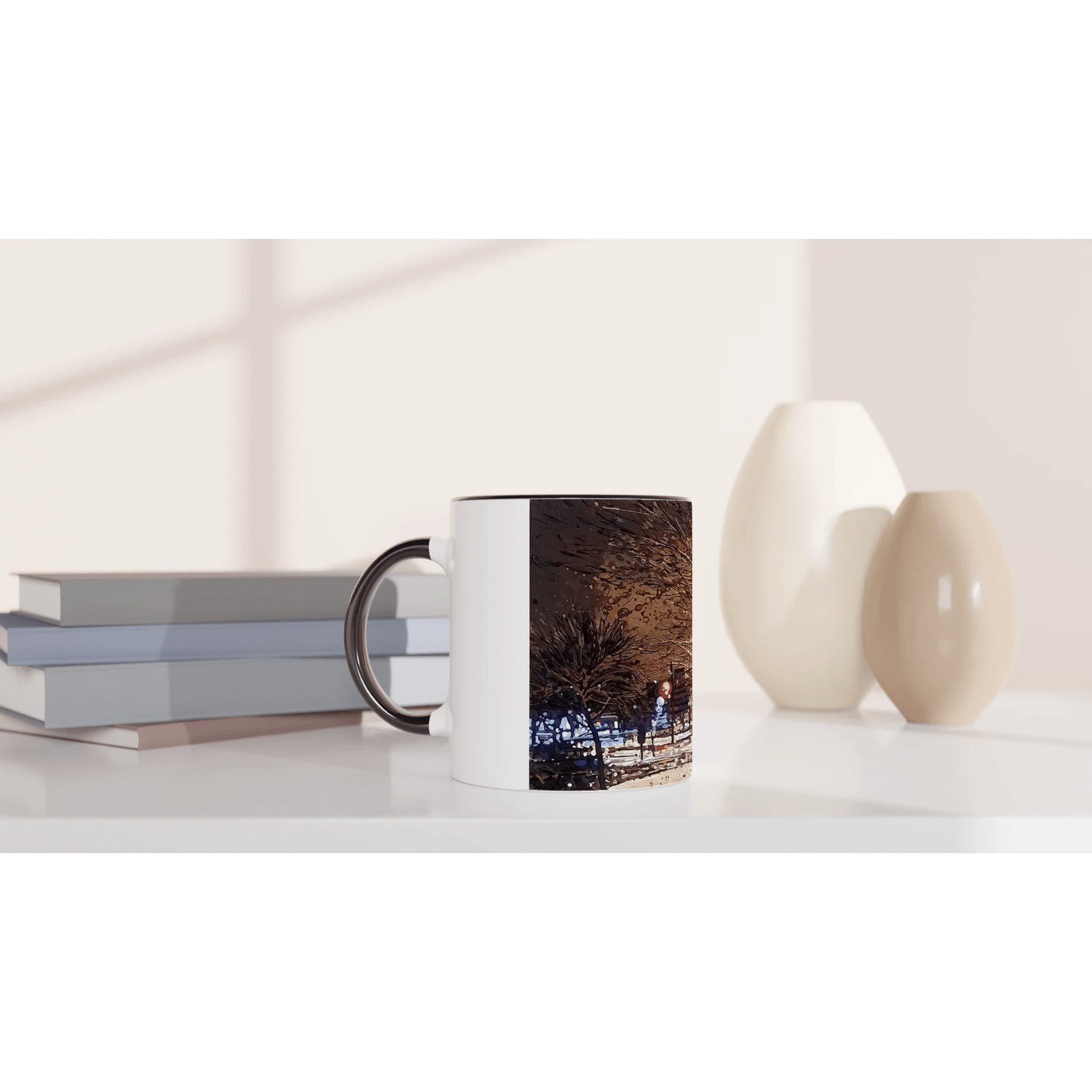 Still awake - White 11oz Ceramic Mug with Color Inside - eduardgurevich