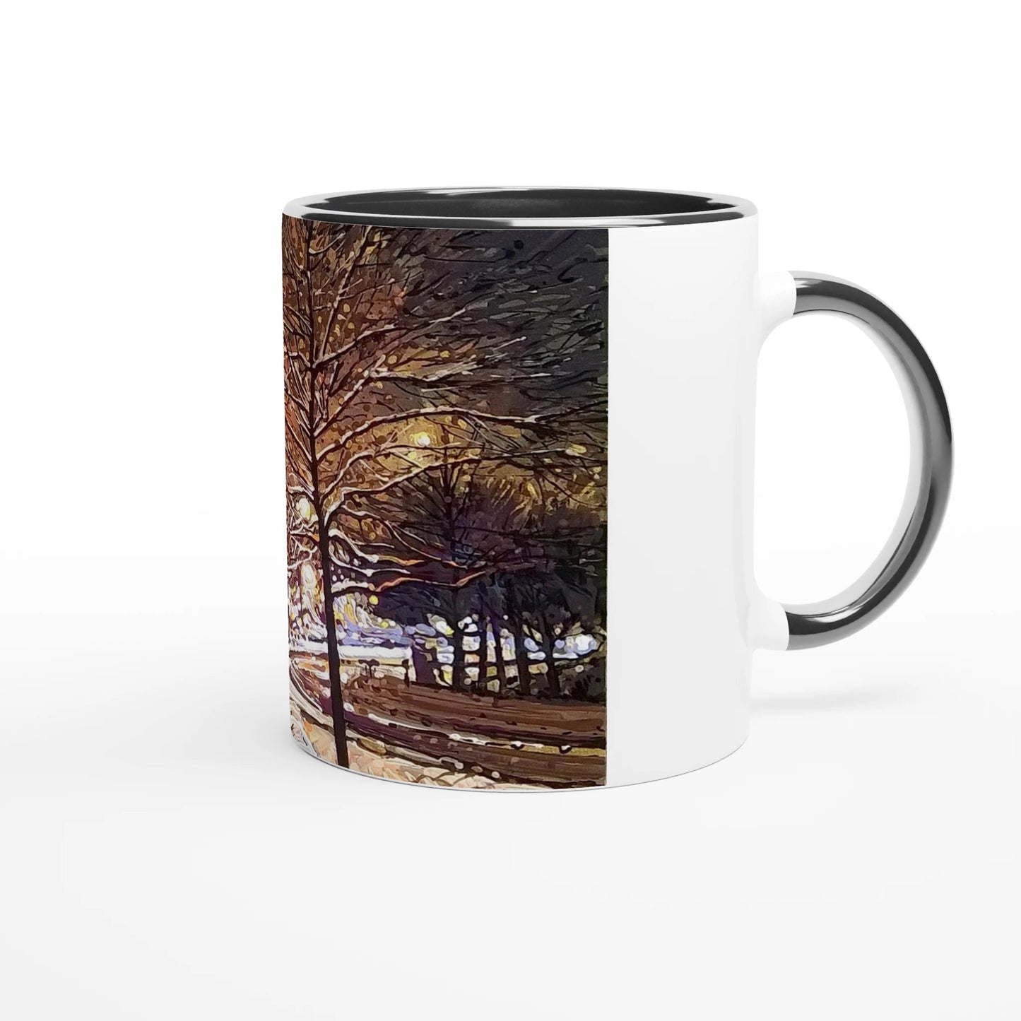 Still awake - White 11oz Ceramic Mug with Color Inside - eduardgurevich