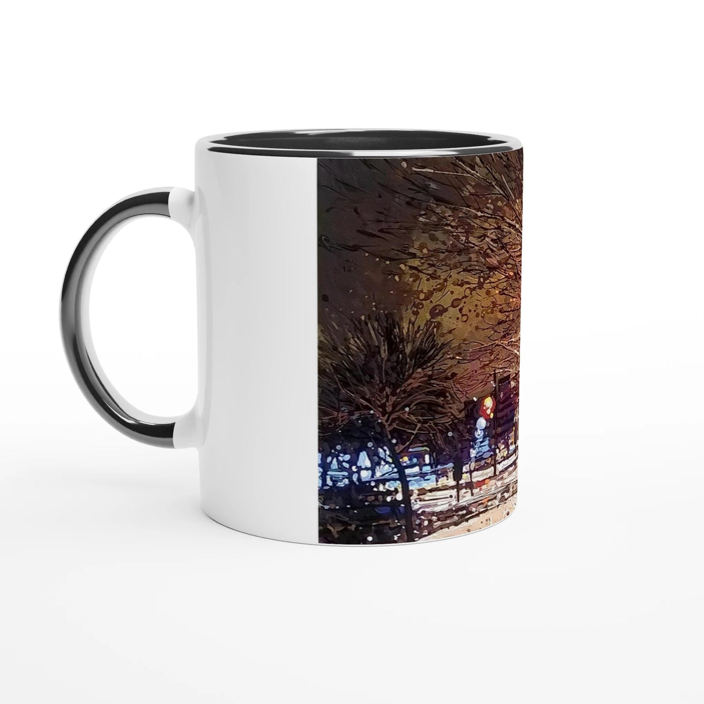 Still awake - White 11oz Ceramic Mug with Color Inside - eduardgurevich