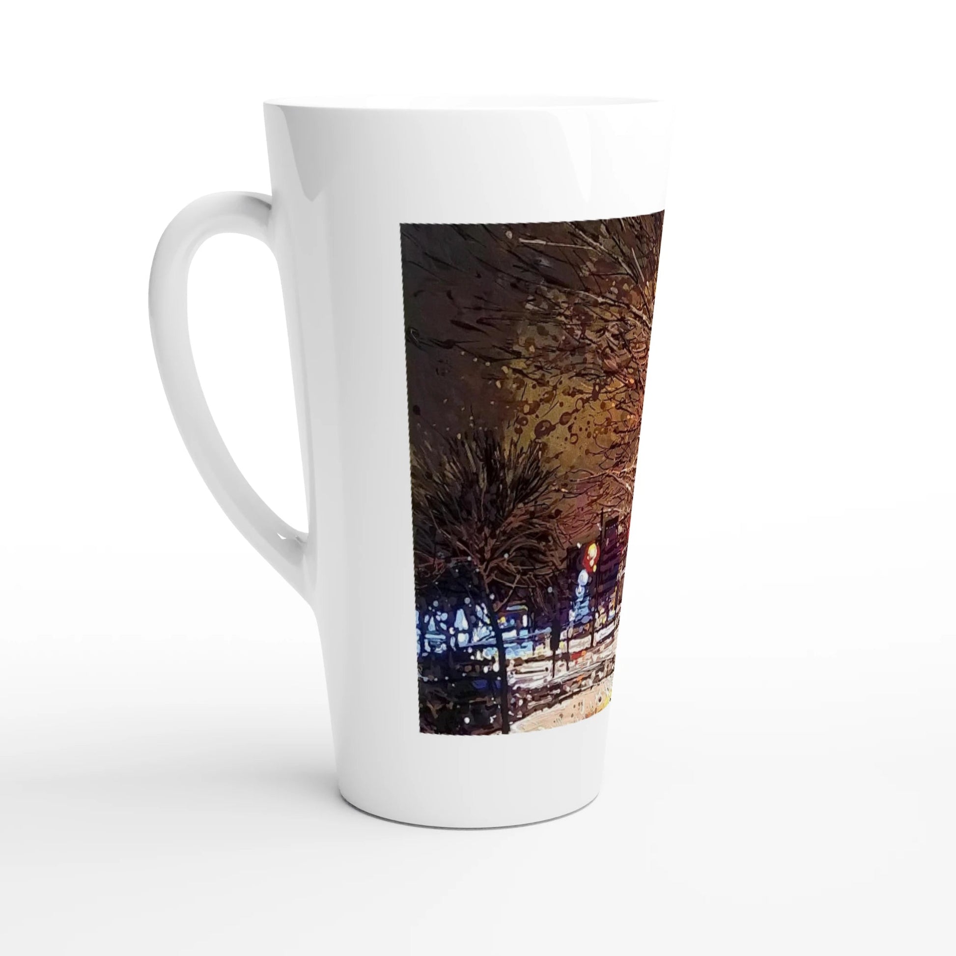 Still awake - White Latte 17oz Ceramic Mug - eduardgurevich