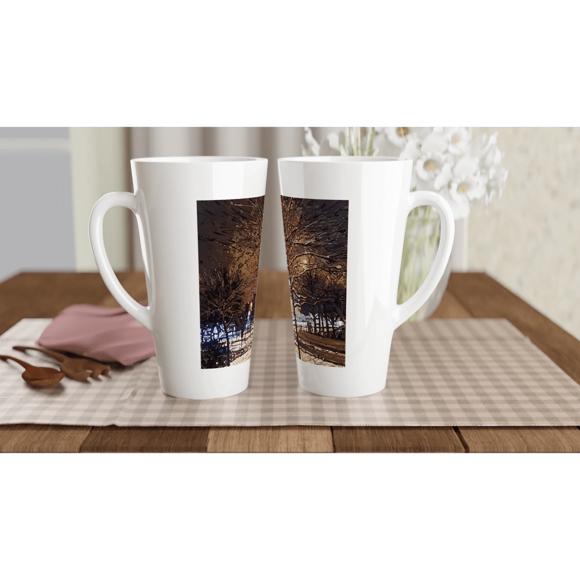Still awake - White Latte 17oz Ceramic Mug - eduardgurevich