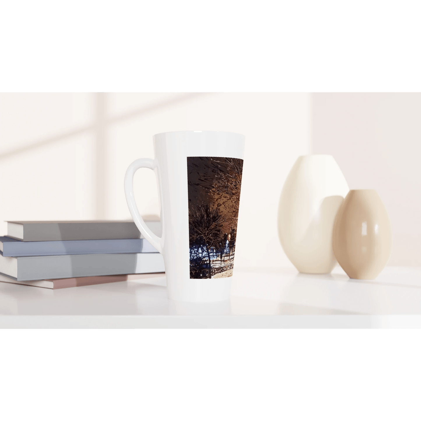 Still awake - White Latte 17oz Ceramic Mug - eduardgurevich