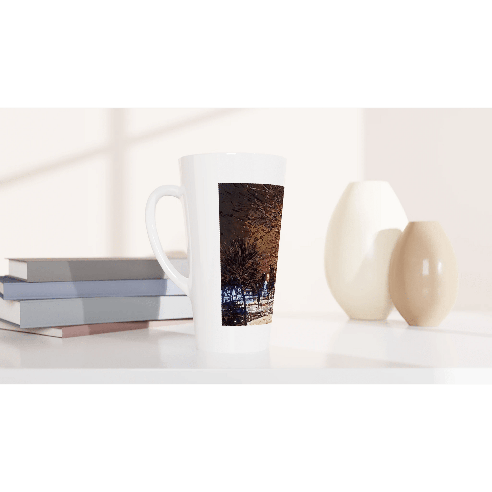 Still awake - White Latte 17oz Ceramic Mug - eduardgurevich