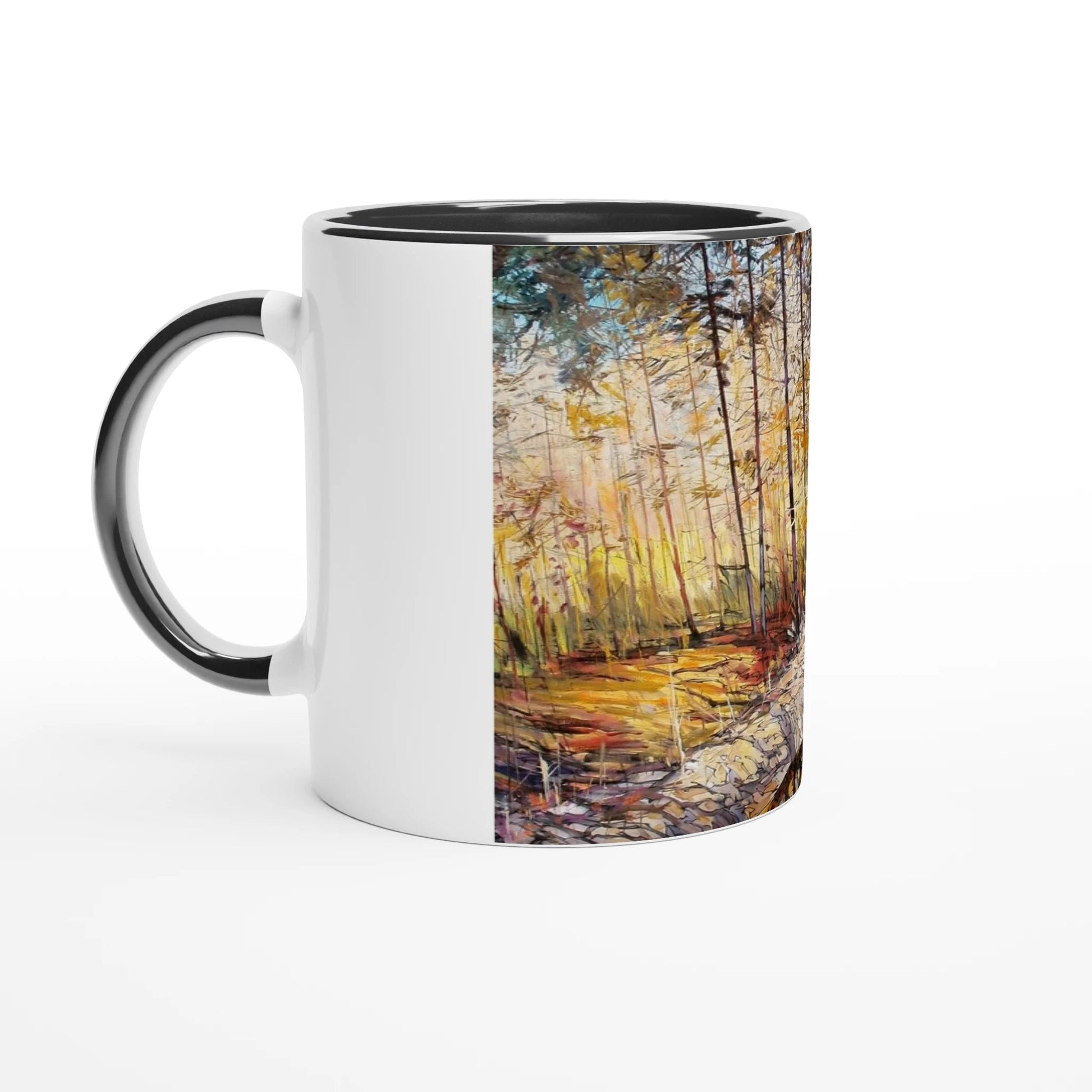 Summer end - White 11oz Ceramic Mug with Color Inside - eduardgurevich