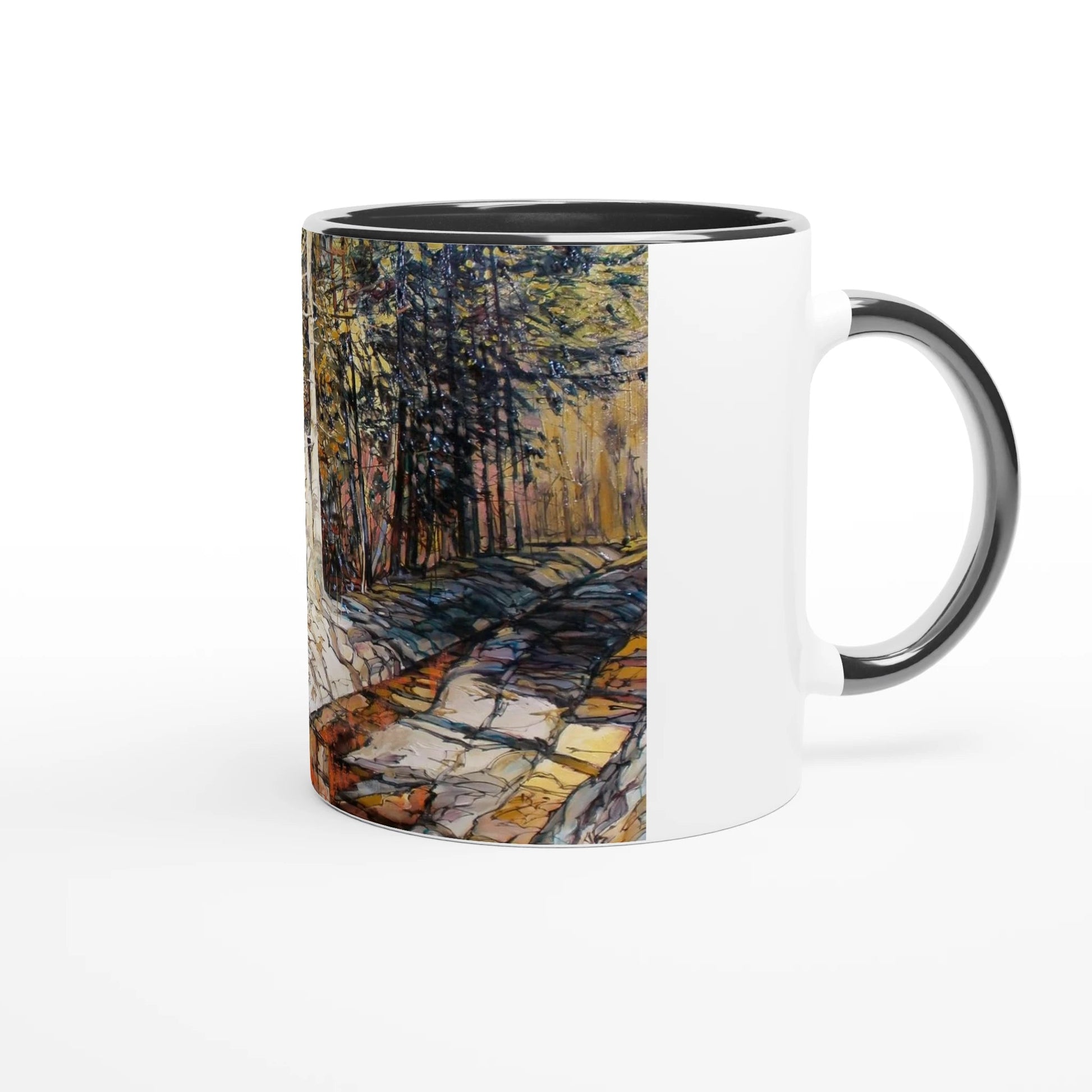 Summer end - White 11oz Ceramic Mug with Color Inside - eduardgurevich