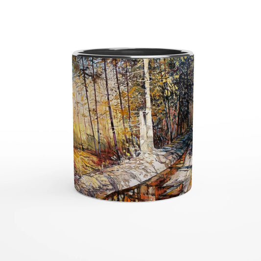 Summer end - White 11oz Ceramic Mug with Color Inside - eduardgurevich