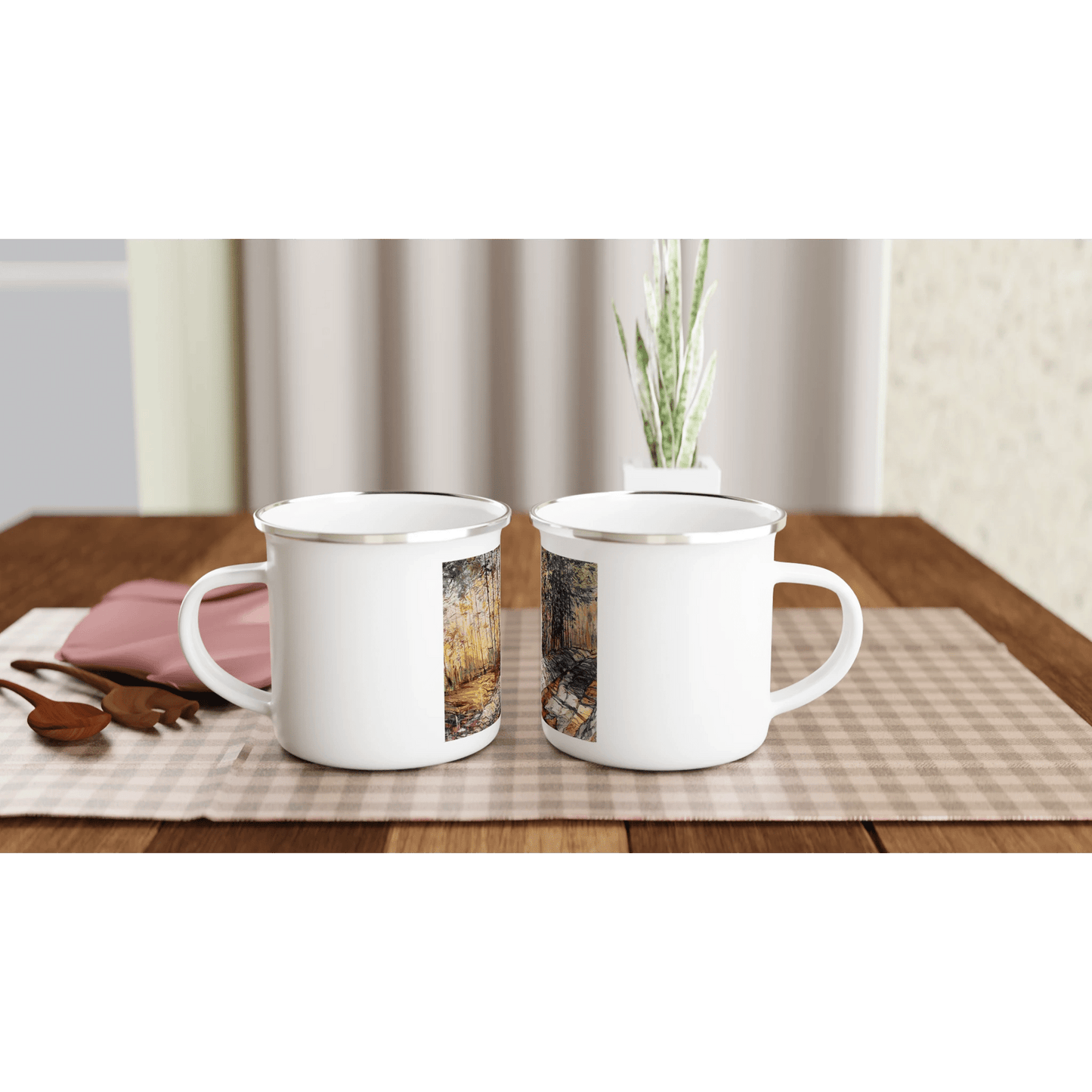 Summer end - White 12oz Enamel Mug - eduardgurevich