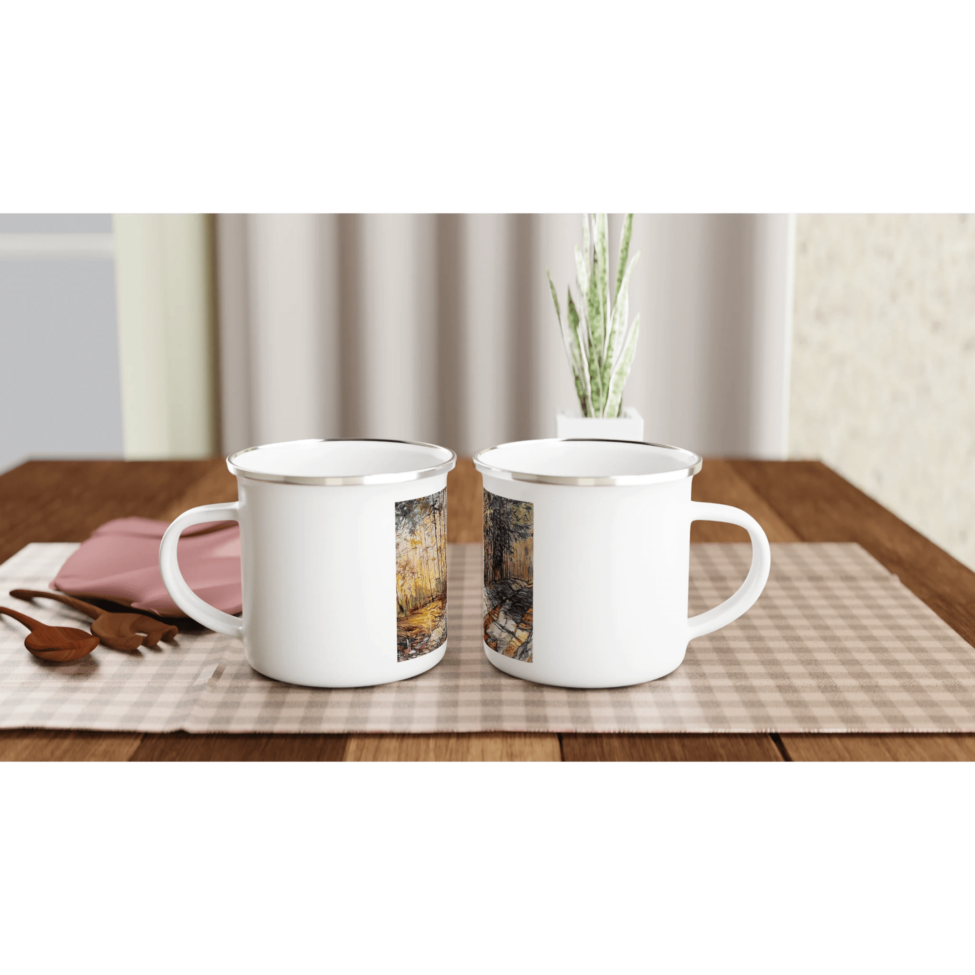 Summer end - White 12oz Enamel Mug - eduardgurevich