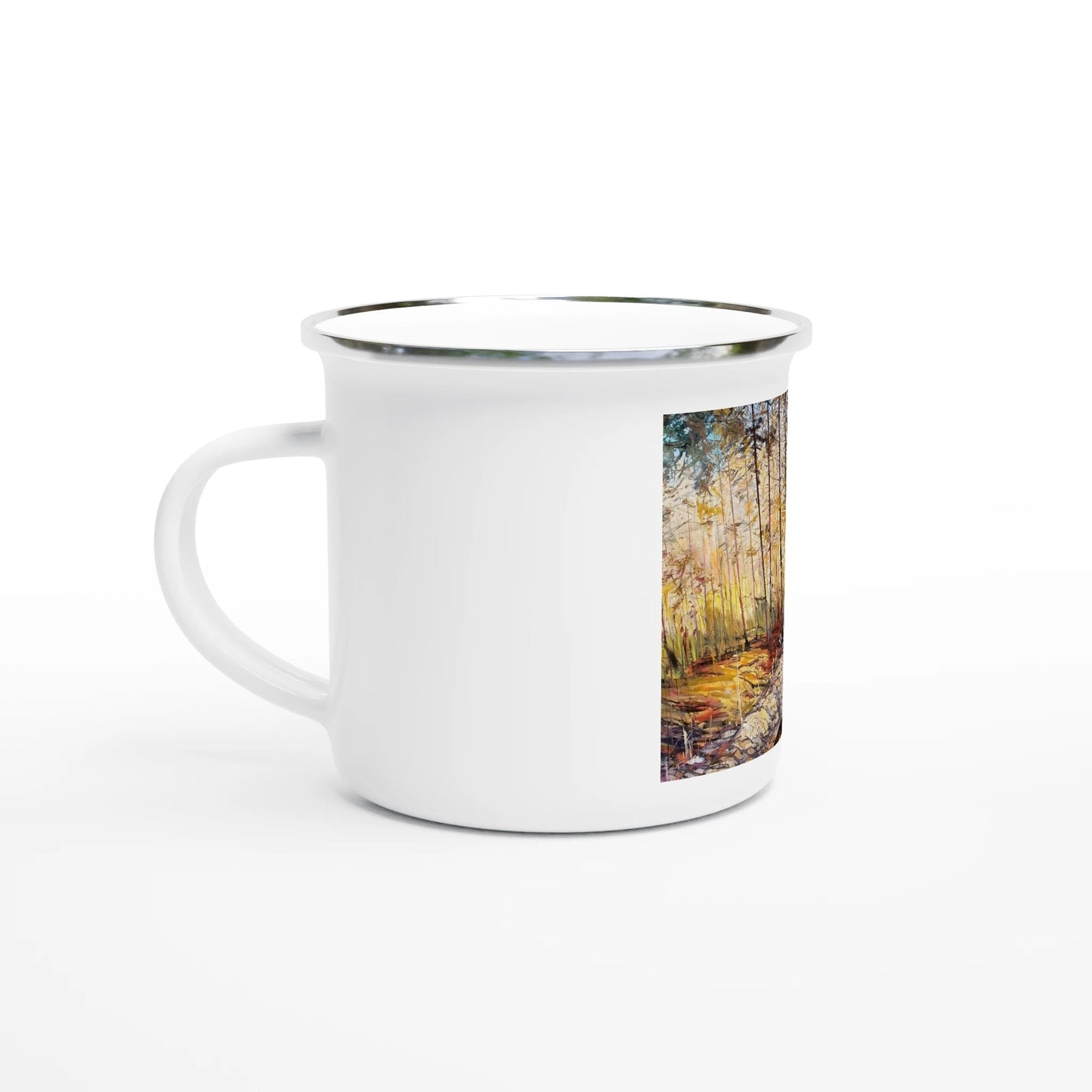 Summer end - White 12oz Enamel Mug - eduardgurevich