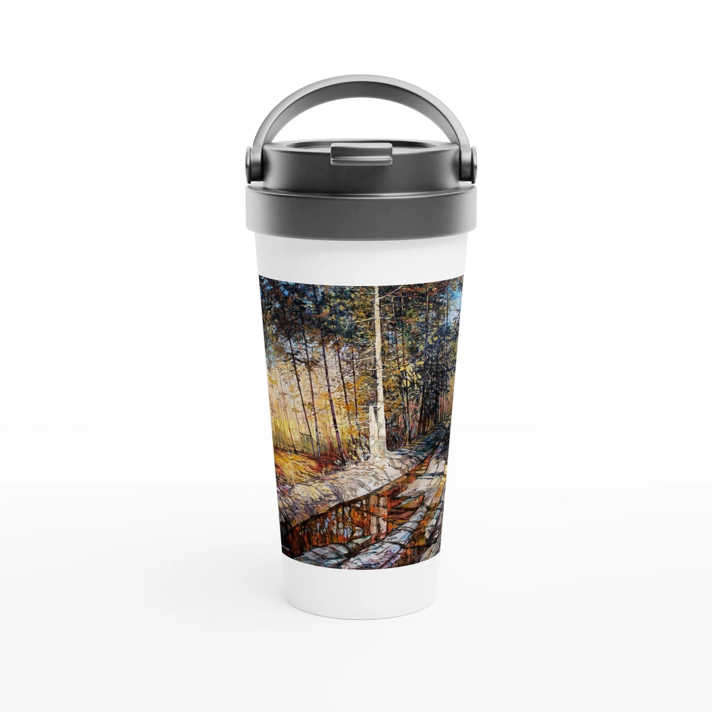 Summer end - White 15oz Stainless Steel Travel Mug - eduardgurevich