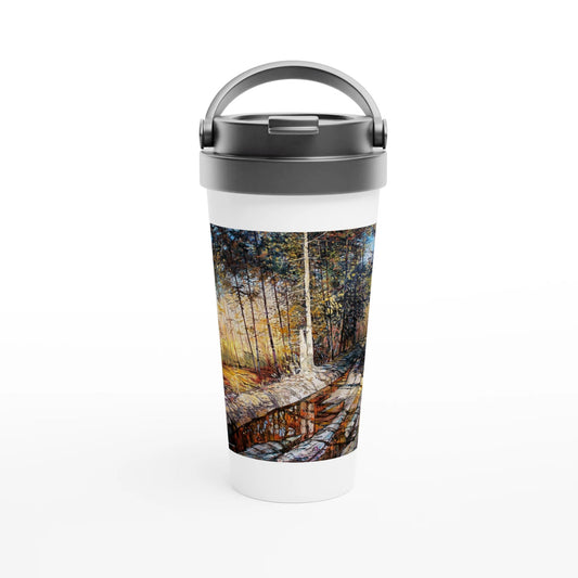 Summer end - White 15oz Stainless Steel Travel Mug - eduardgurevich