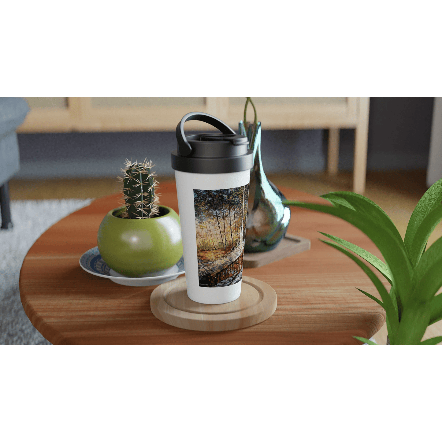 Summer end - White 15oz Stainless Steel Travel Mug - eduardgurevich