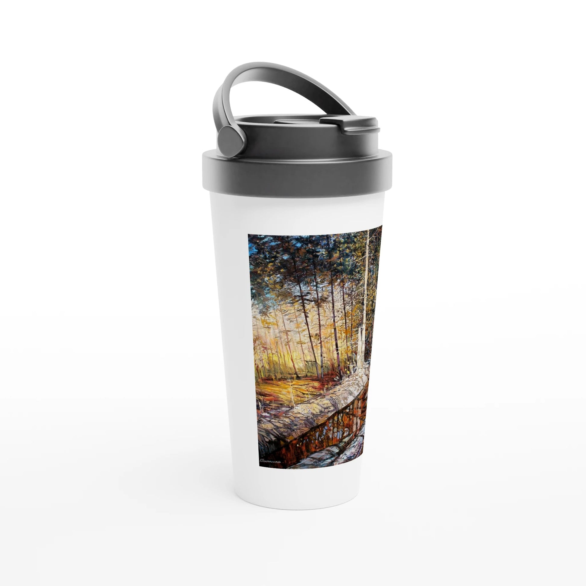 Summer end - White 15oz Stainless Steel Travel Mug - eduardgurevich